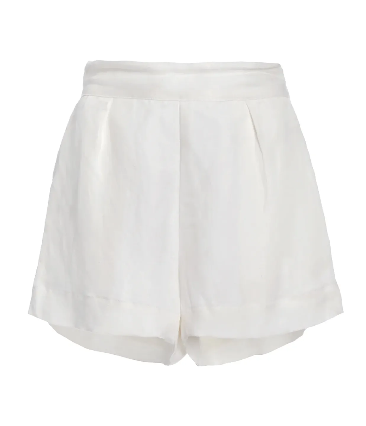 Anemos High Waisted Silk Linen Short in White Flash Sale