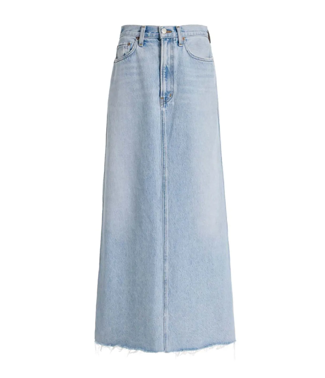 Agolde Hilla Long Line Denim Skirt in Practice Store