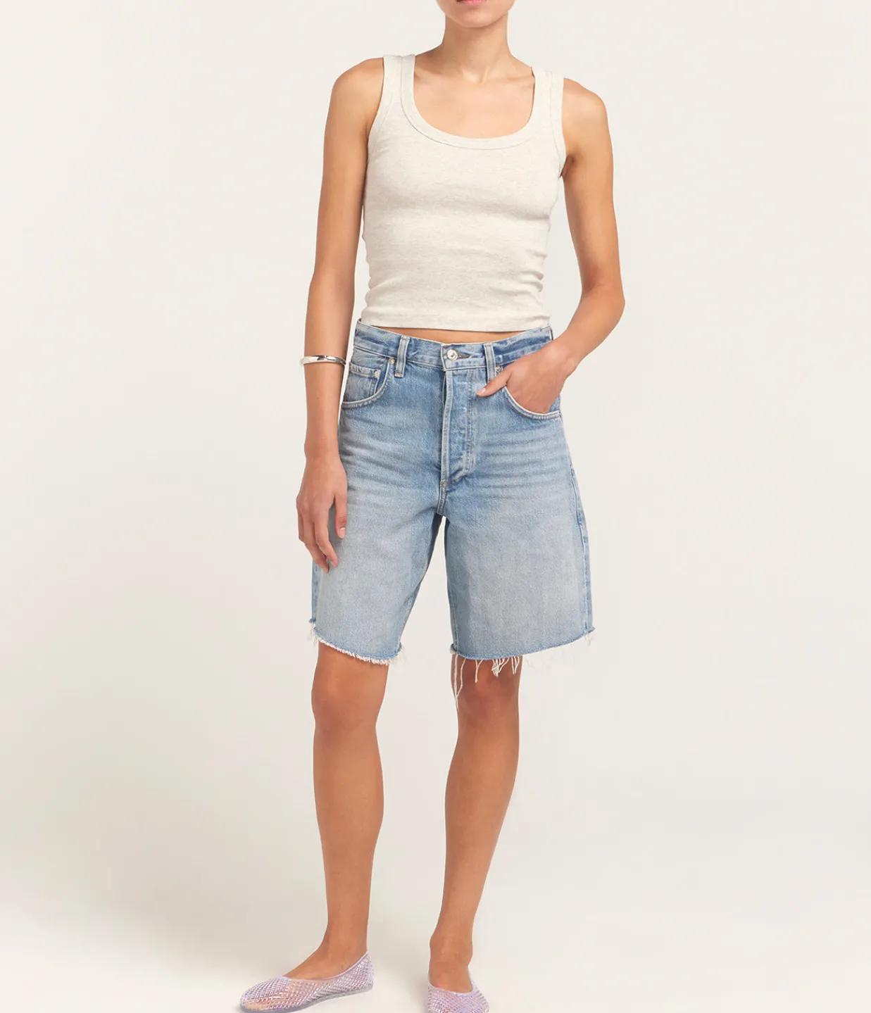 Flore Flore Hillie Scoop Neck Tank in Grey Flash Sale