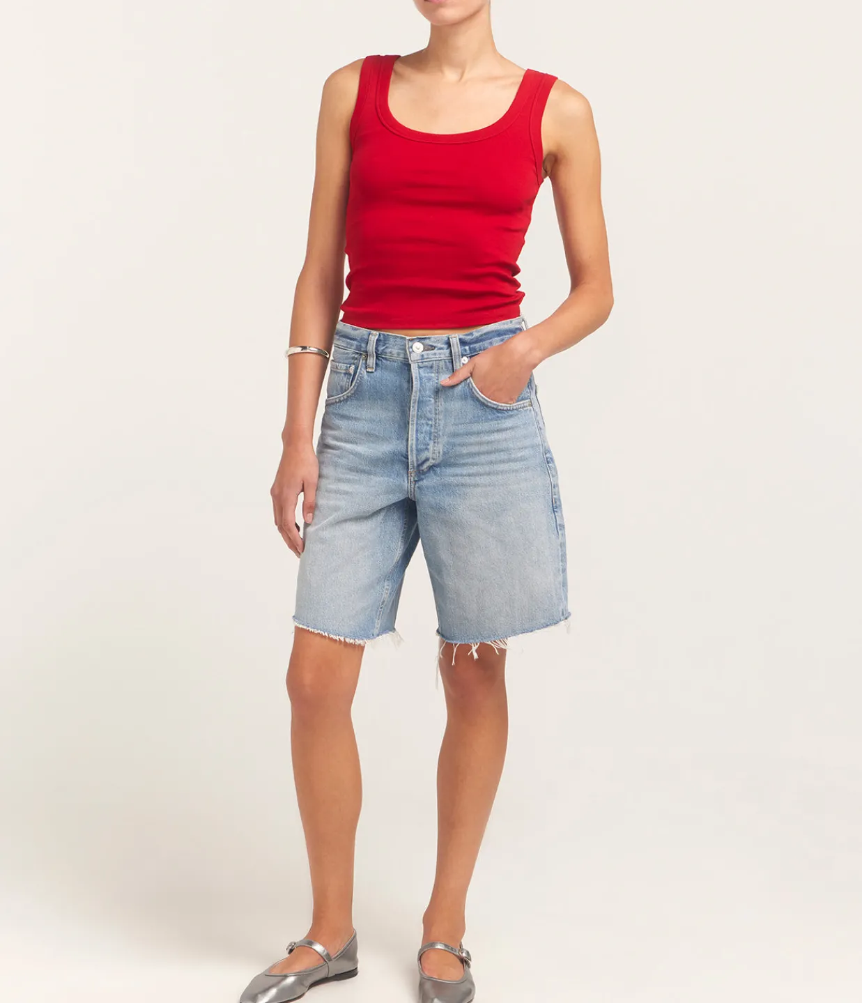 Flore Flore Hillie Scoop Neck Tank in Red Best Sale