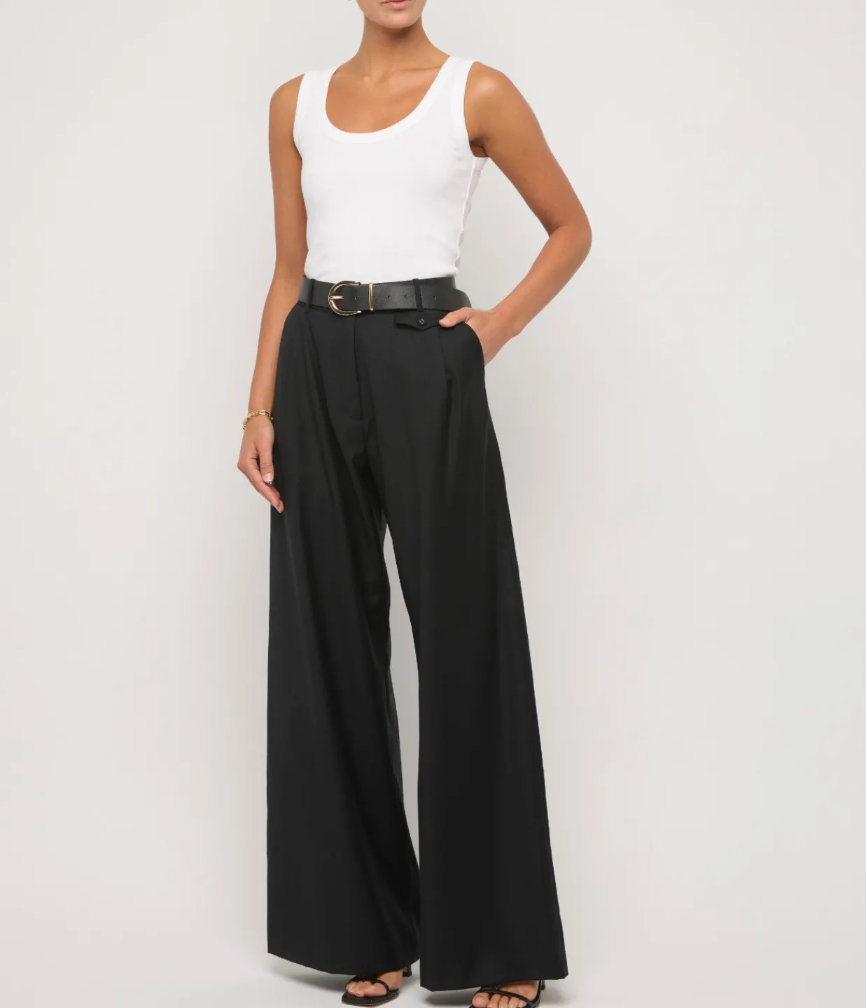 Flore Flore Hillie Scoop Neck Tank in White Discount