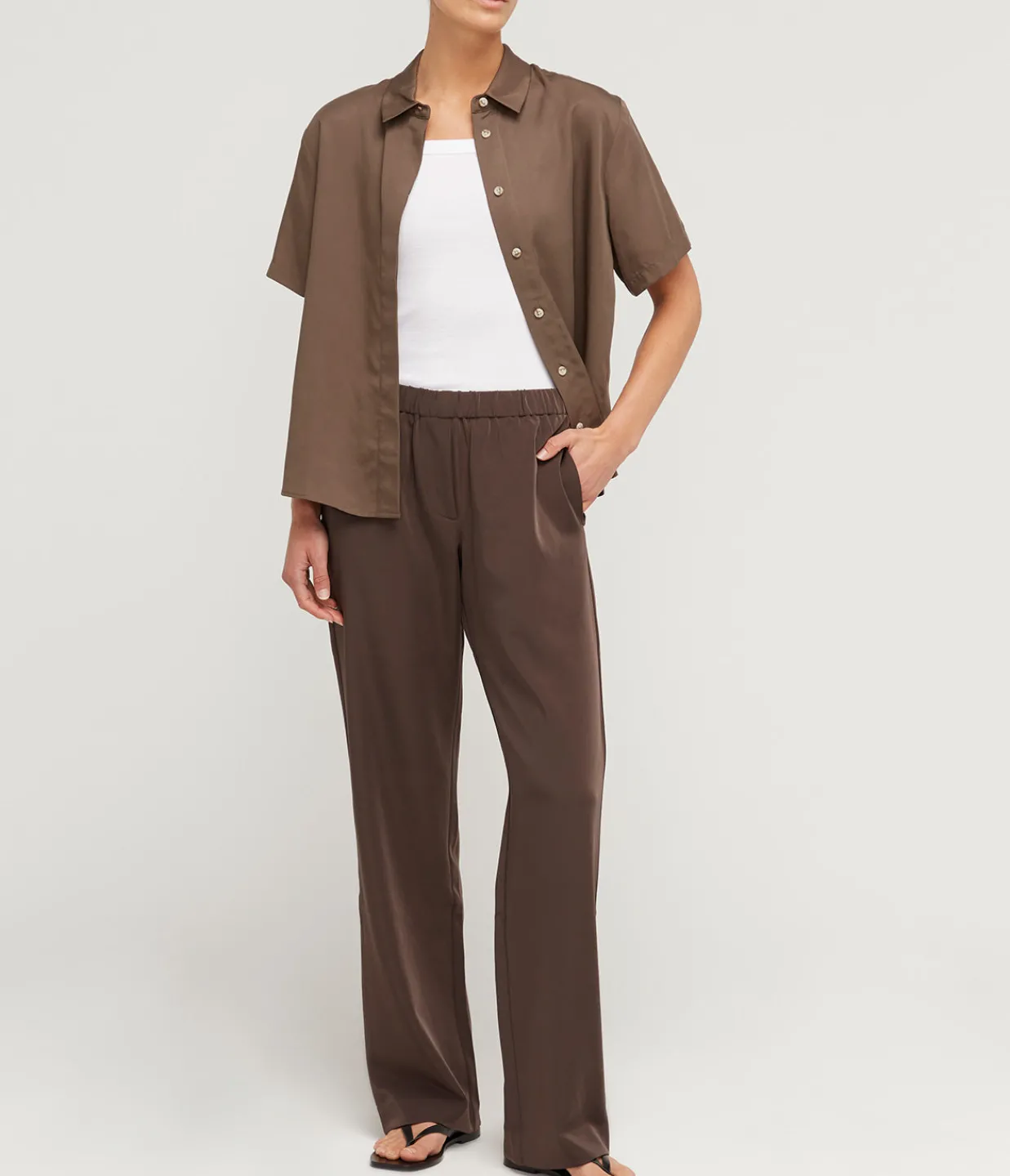 Samsoe Samsoe Hoys Straight Pant in Mulch Clearance