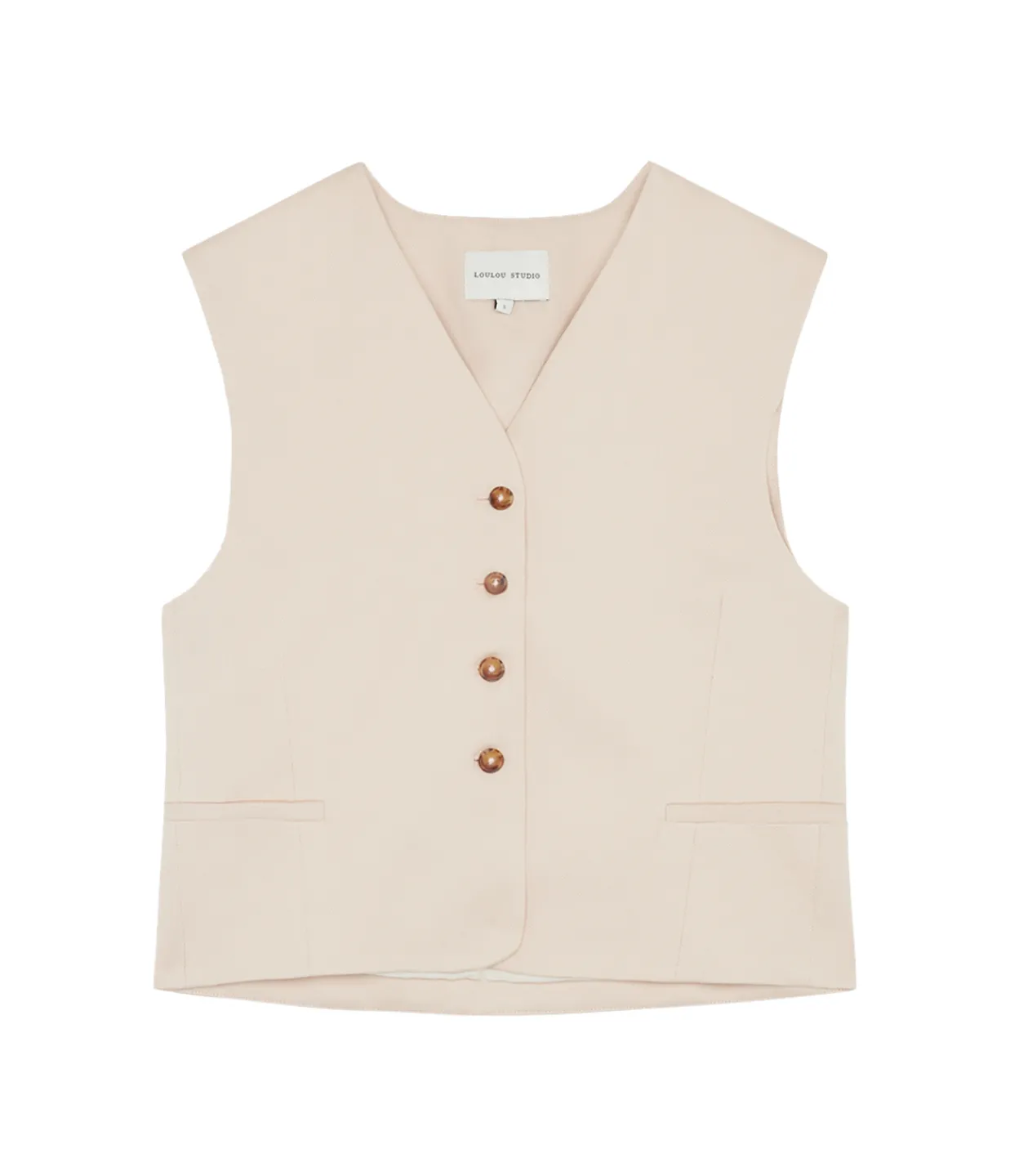 Loulou Studio Iba Vest in Cream Rose Sale
