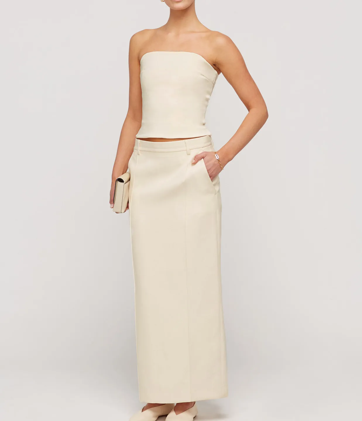 Esse Studios Illi Strapless Top in Buttermilk New