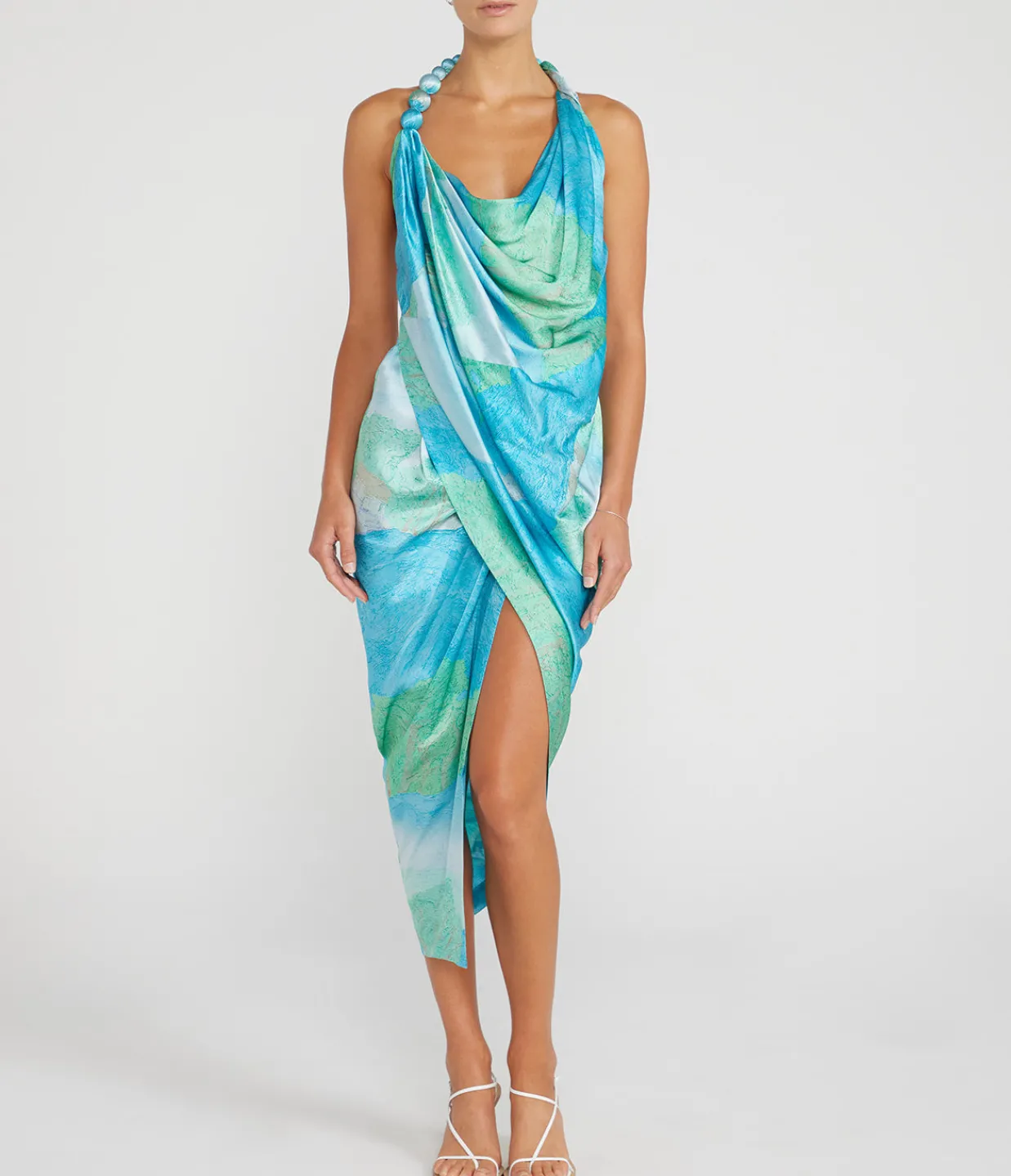 Cult Gaia Iluka Sleeveless Dress in Landscape Hot