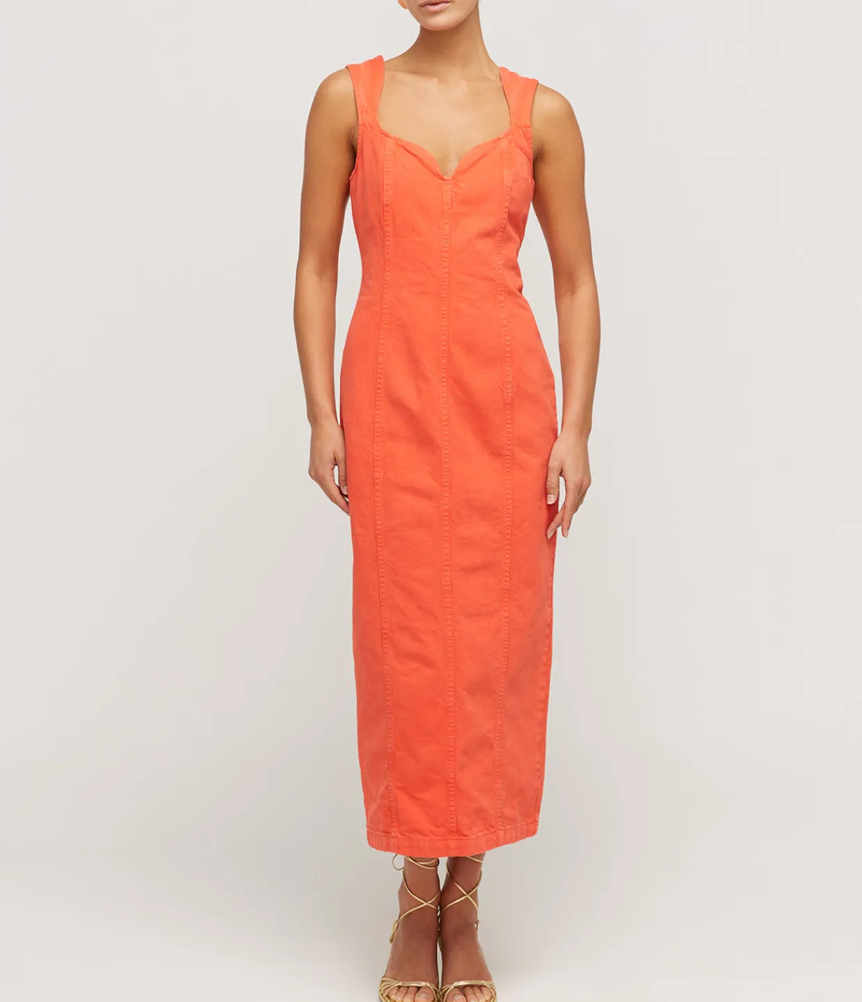 Mara Hoffman Indya Denim Maxi Dress in Poppy Clearance