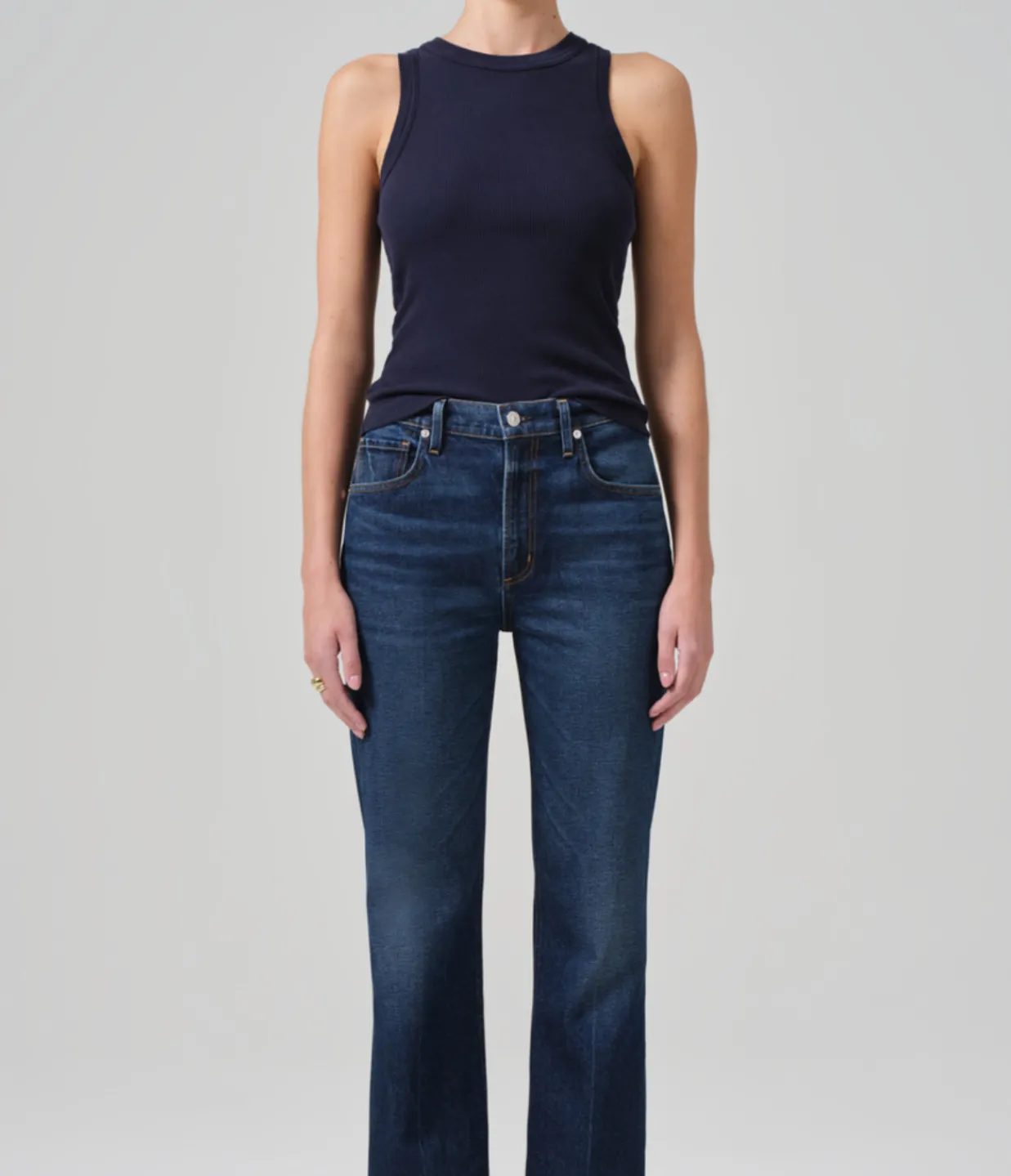 Citizens of Humanity Isabel Rib Tank in Navy Best Sale