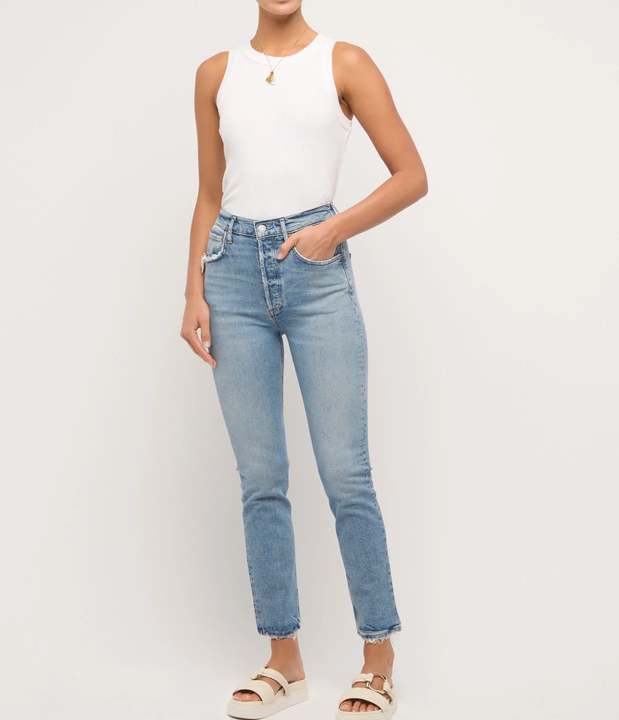 Citizens of Humanity Isabel Rib Tank in White Cheap