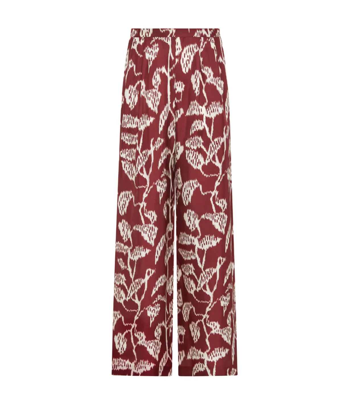 Asceno Isola Silk Trouser in Burgundy Vine Best