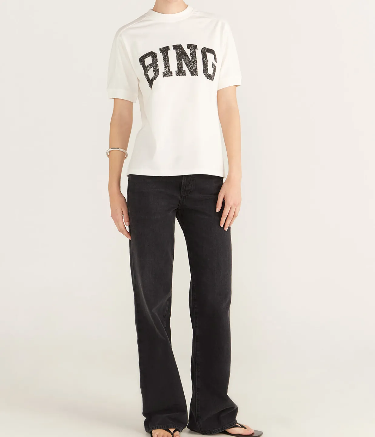 Anine Bing Jaylin Tee in Ivory Best Sale