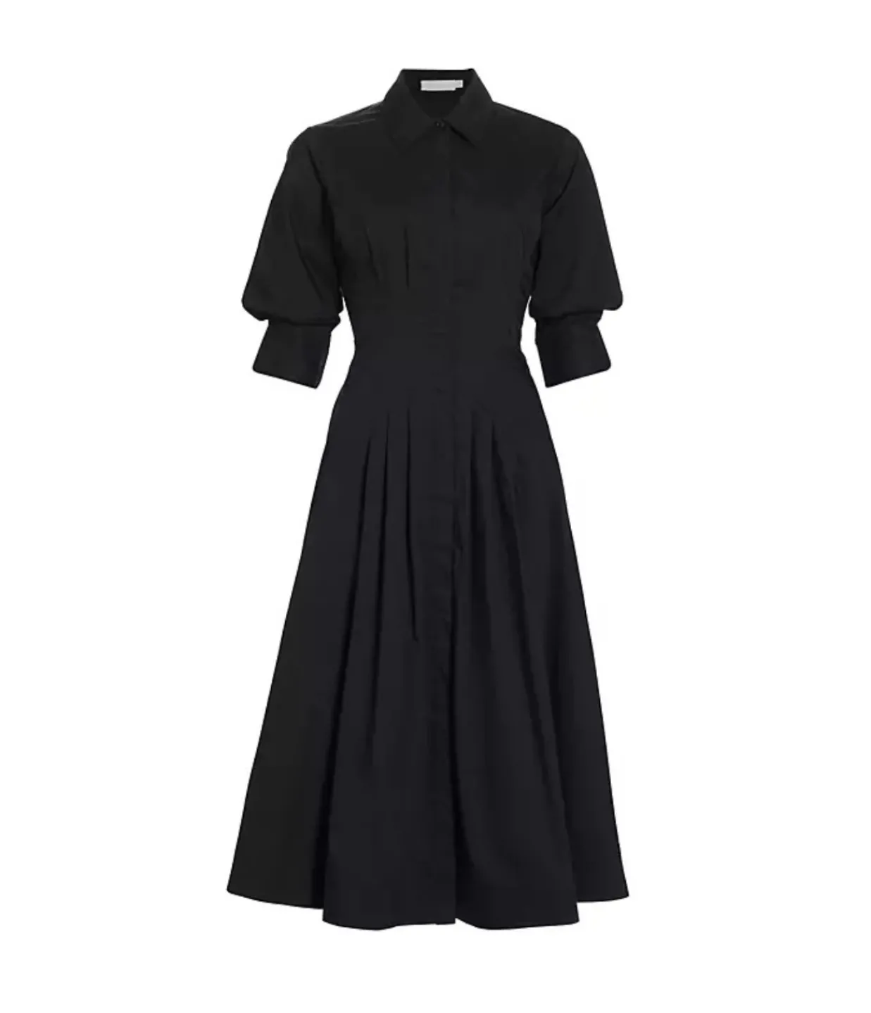 Simkhai Jazz Pintuck Midi Dress in Black Hot