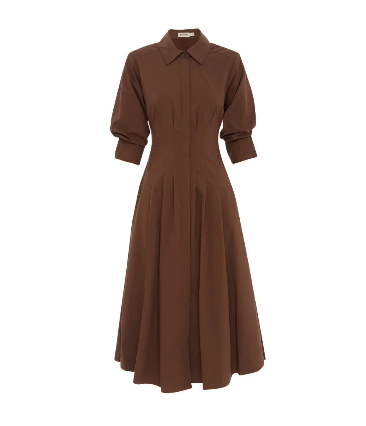 Simkhai Jazz Pintuck Midi Dress in Chocolate Online