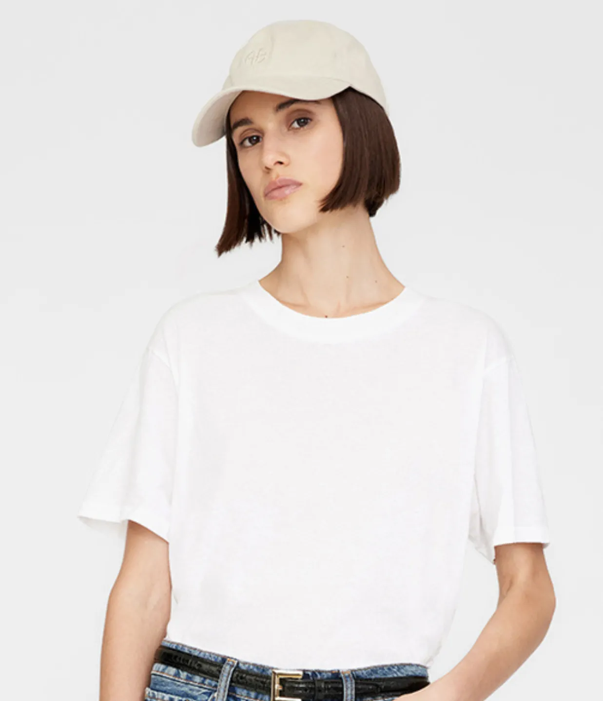 Anine Bing Jeremy Baseball Cap in Oatmeal Hot