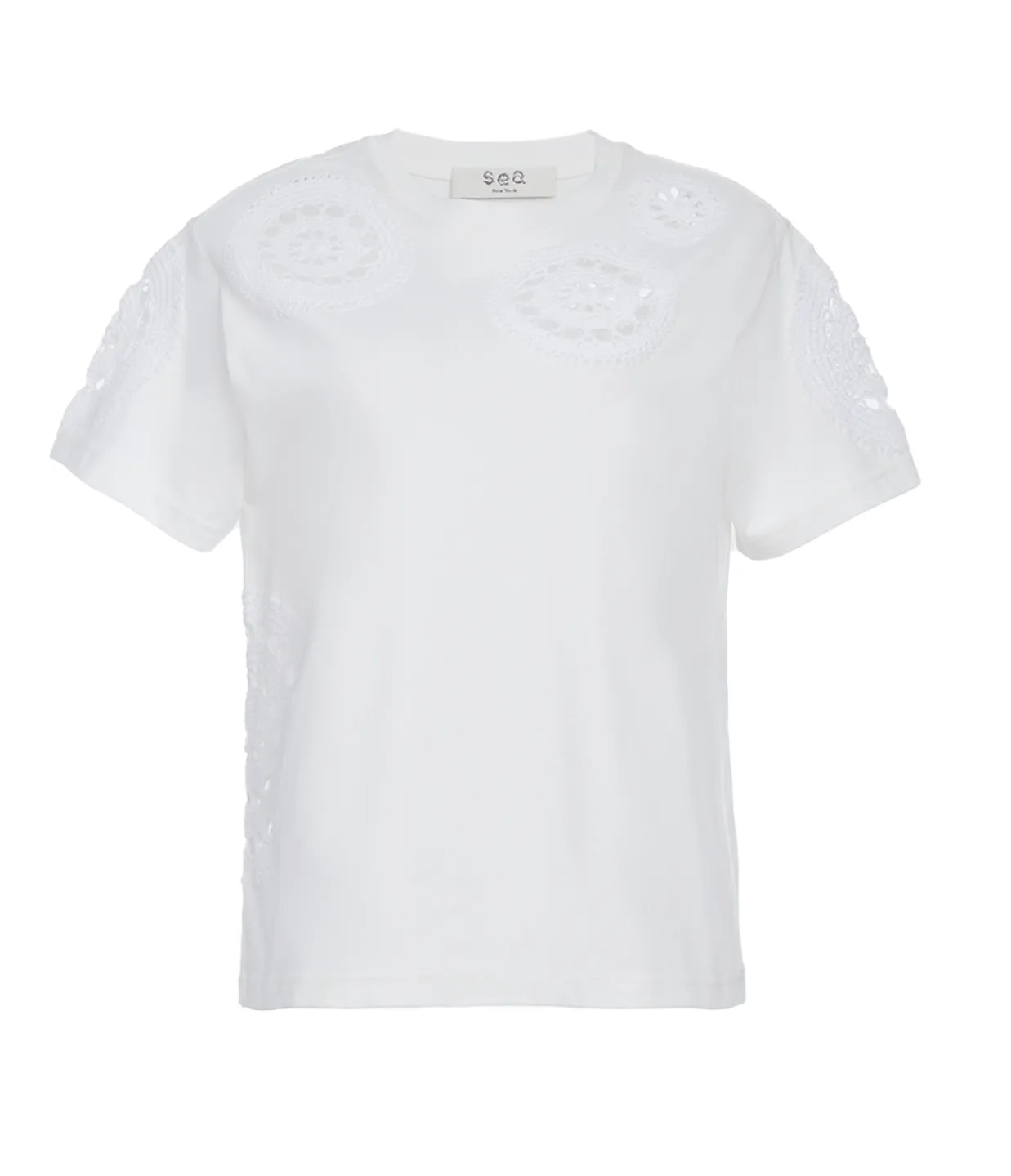 Sea NY Joy Crochet T-Shirt in White Cheap