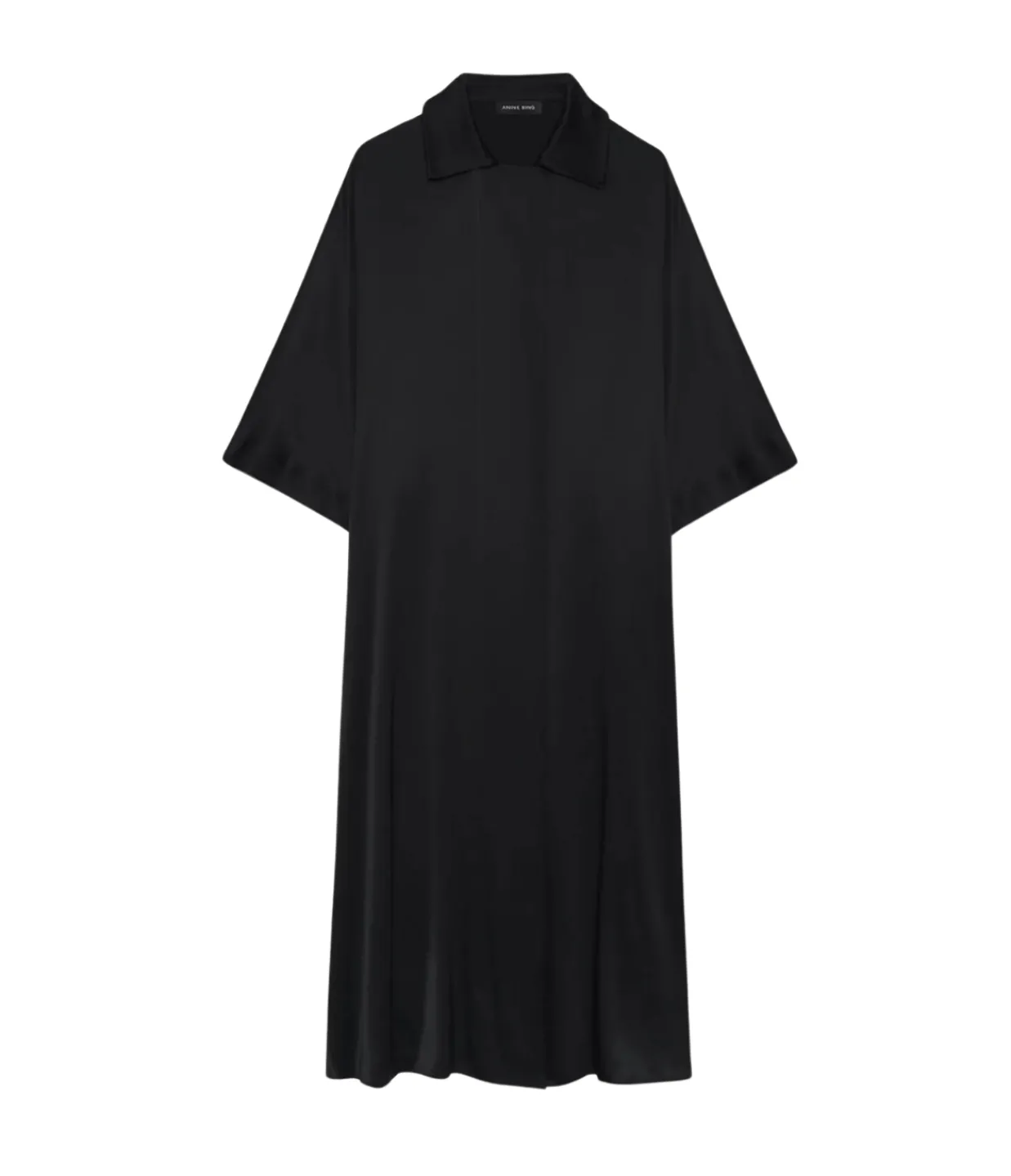 Anine Bing Julia Midi Silk Dress in Black Shop