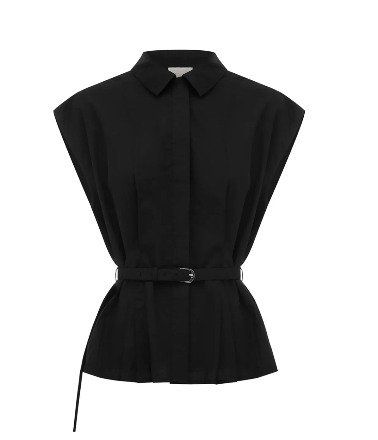 Posse Juno Belted Shirt in Black Cheap