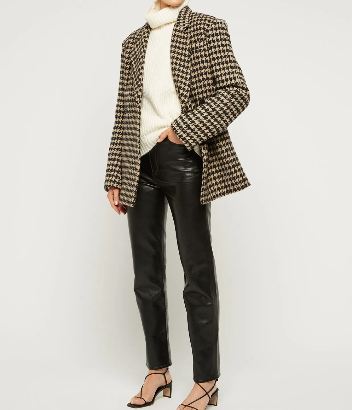 Anine Bing Kaia Blazer in Houndstooth Shop