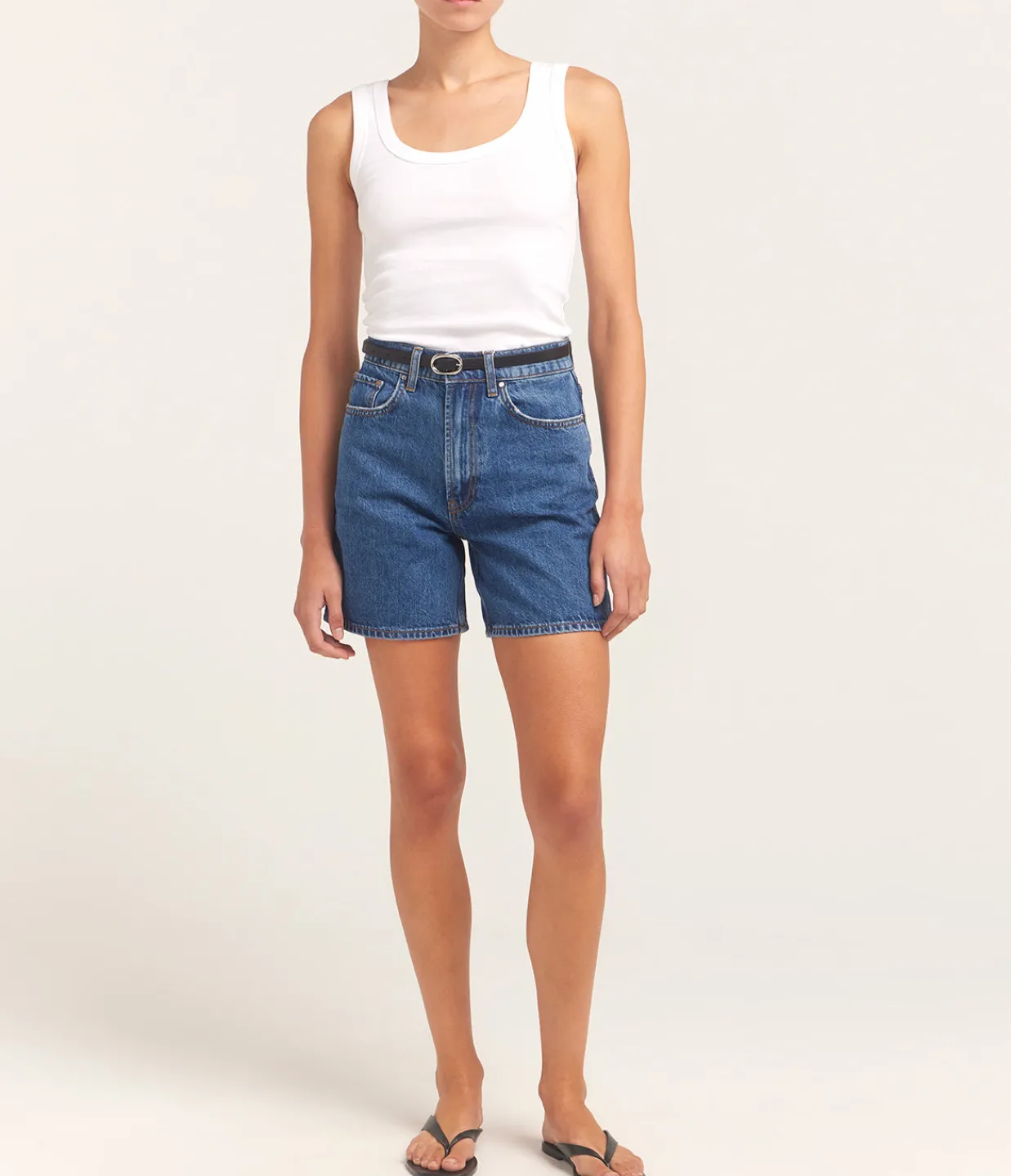 Anine Bing Kat Short in Medium Indigo Flash Sale