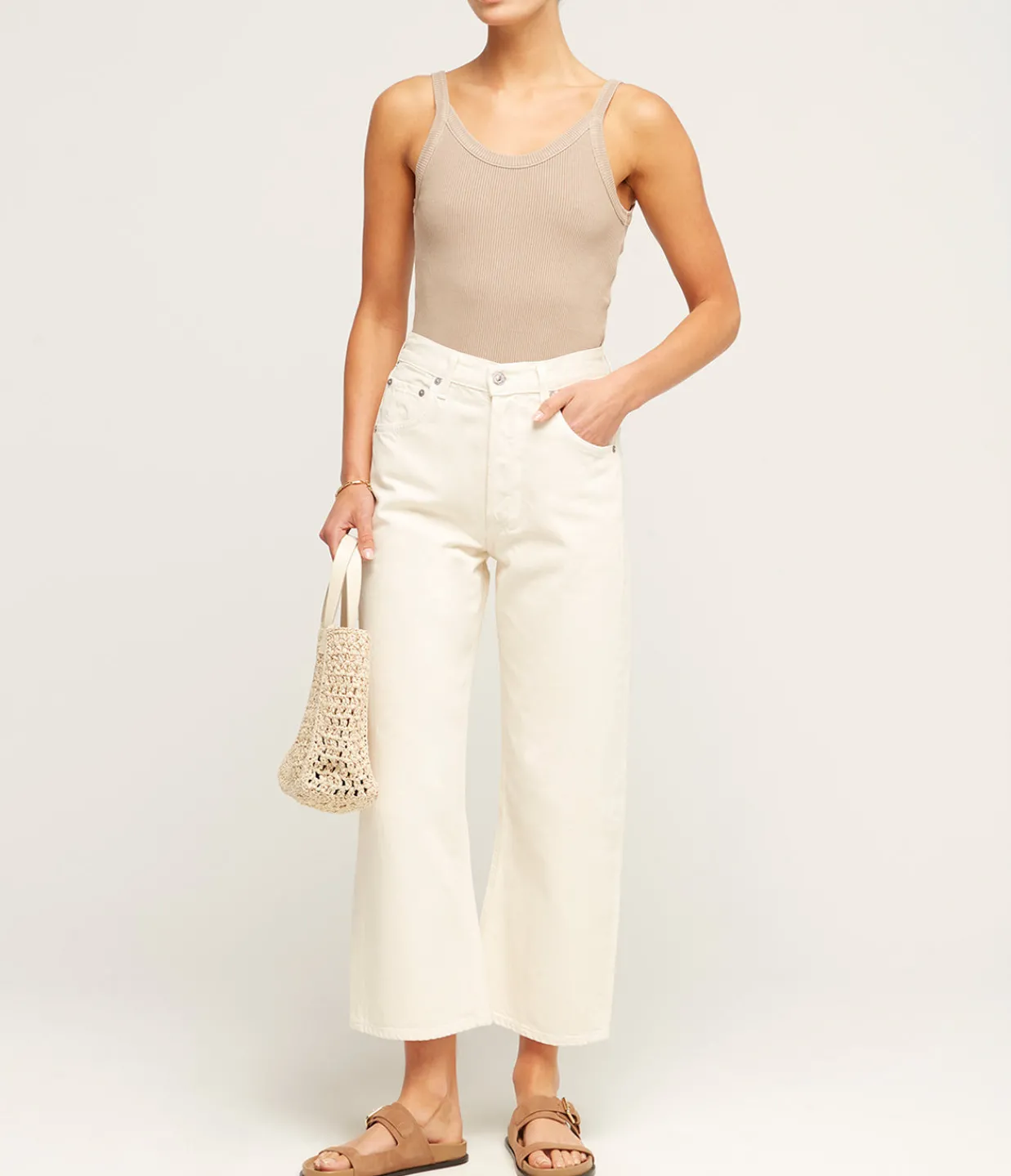 Citizens of Humanity Katia Scoop Neck Tank in Sandatlas Flash Sale