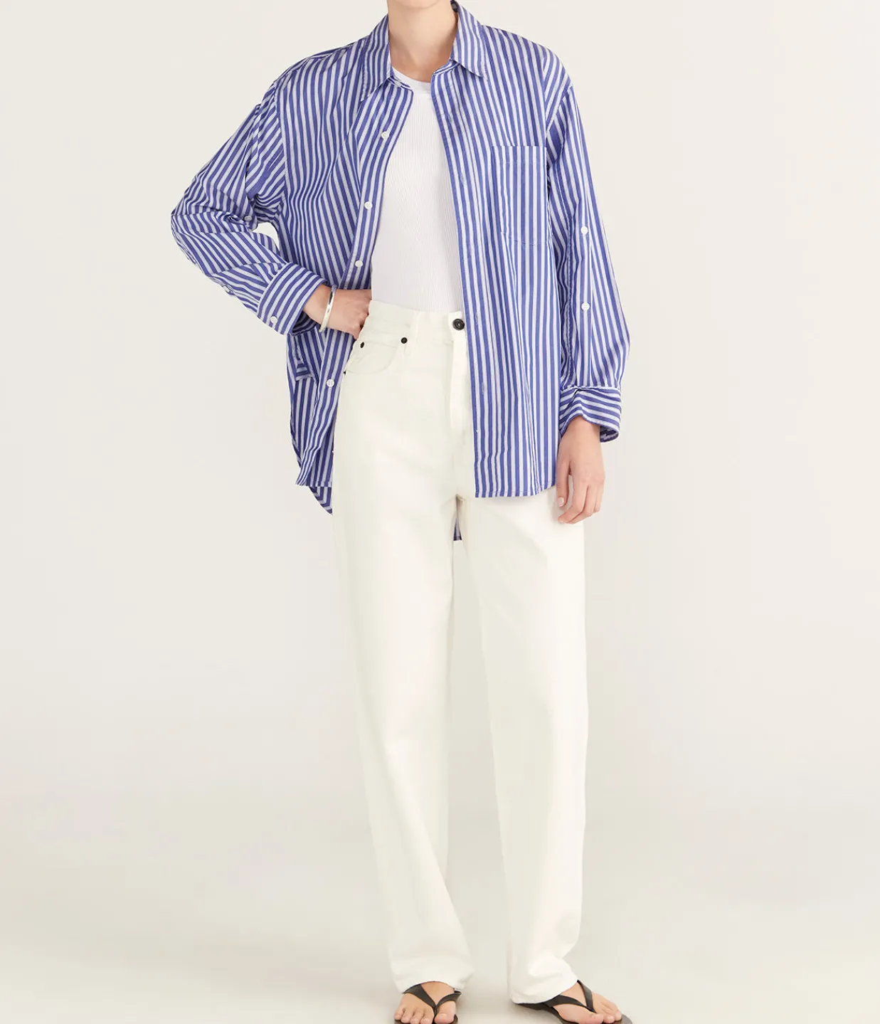 Citizens of Humanity Kayla Shirt in Navy Stripe Best Sale