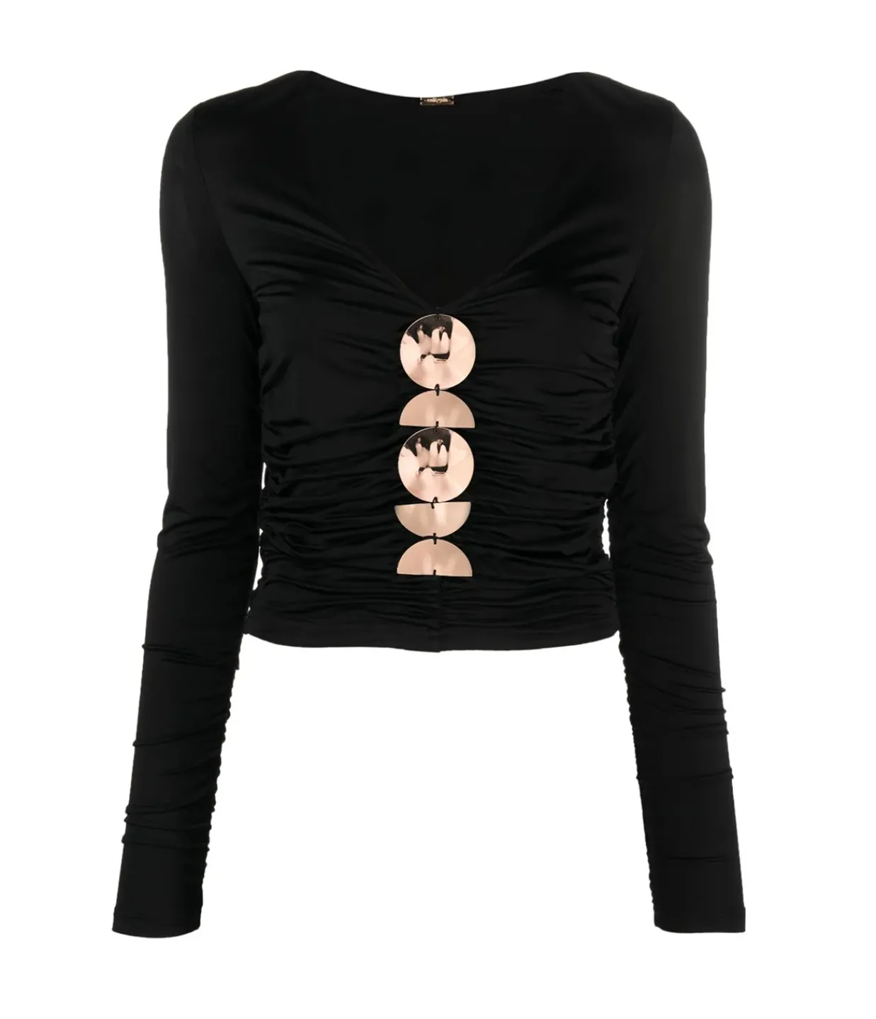 Cult Gaia Keira Long Sleeve Top in Black Flash Sale