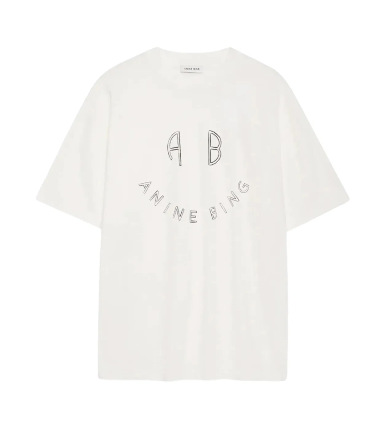Anine Bing Kent Smiley Tee in Ivory Shop