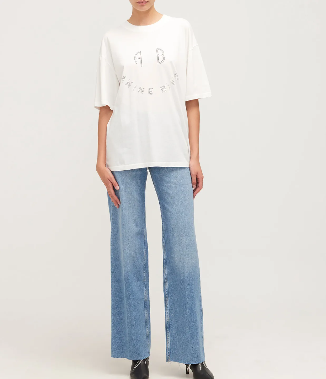 Anine Bing Kent Smiley Tee in Ivory Shop