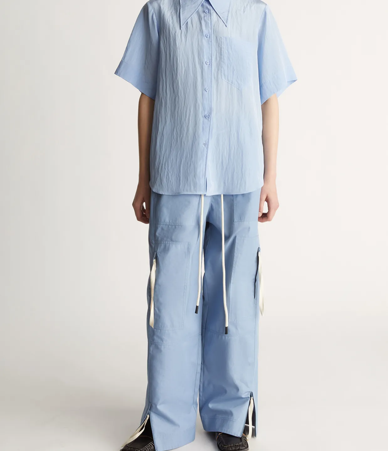Lee Mathews Kiki Short Sleeve Shirt in Cornflower Cheap