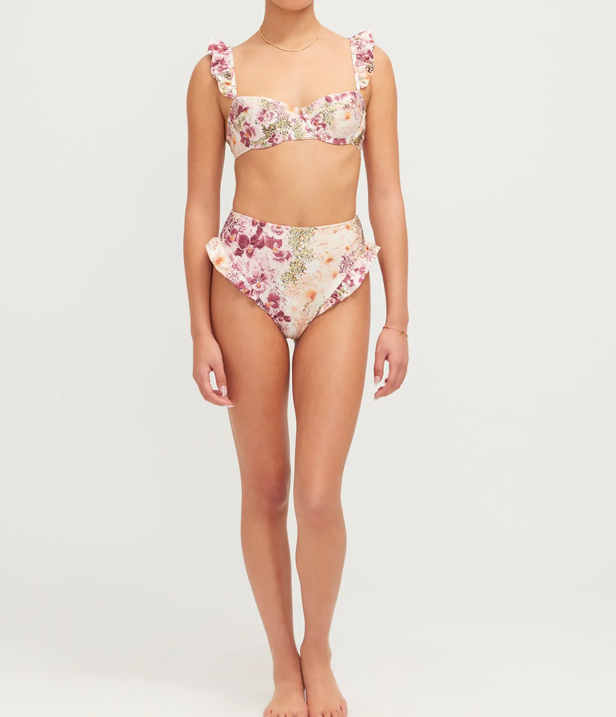 Agua by Agua Bendita Kiwi Bikini Top in Florecer Hot