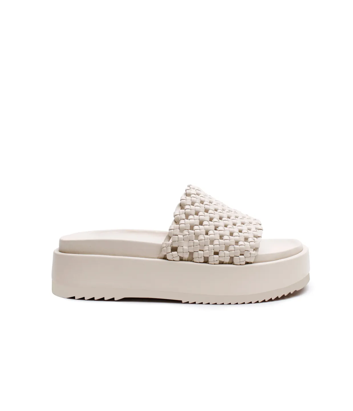 La Tribe Knotted Platform Slide in Milk New