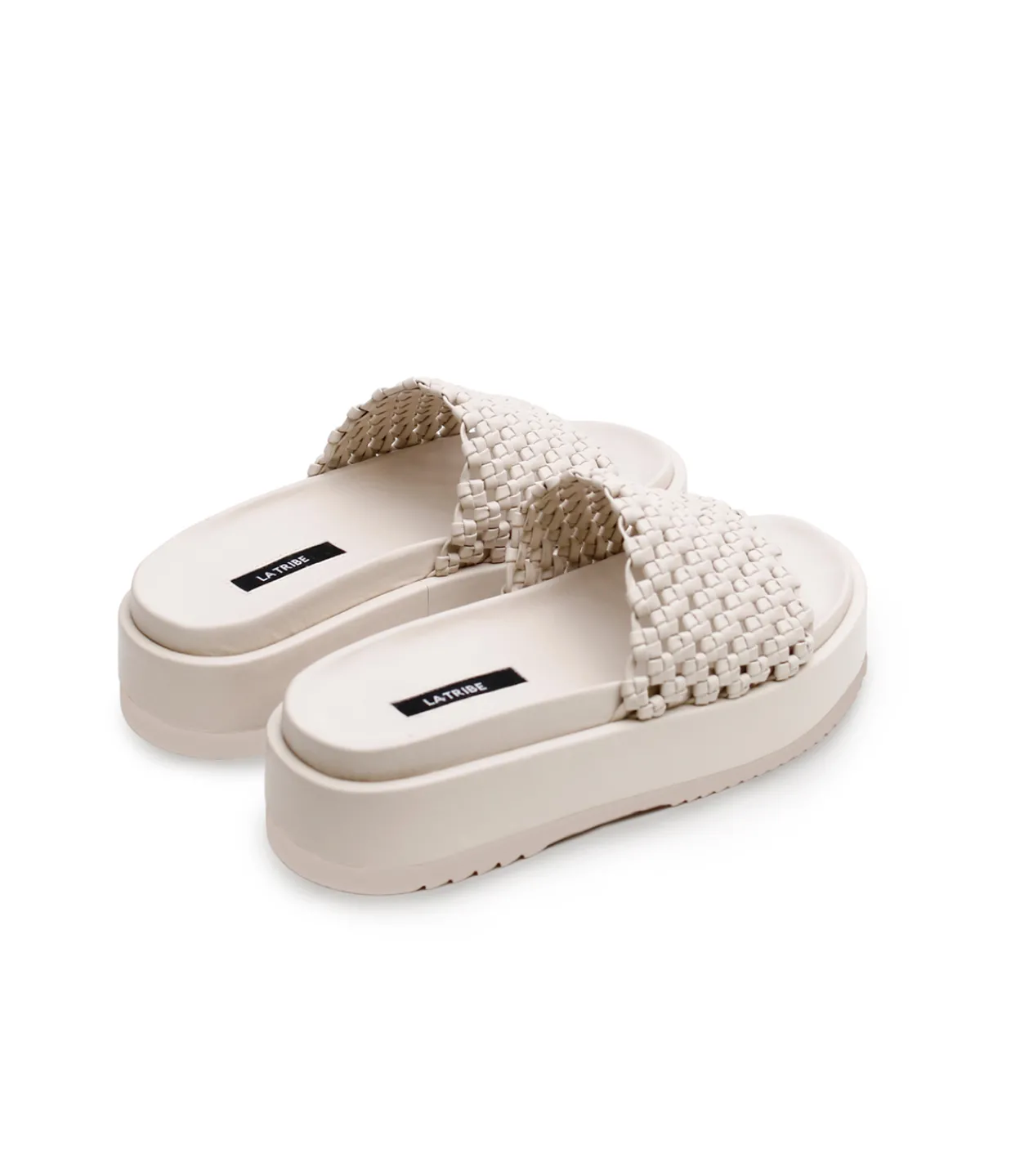 La Tribe Knotted Platform Slide in Milk New