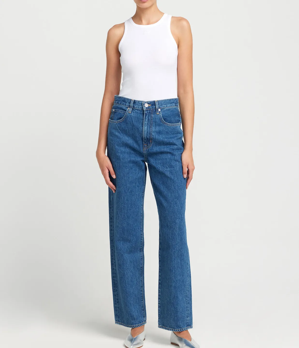 SLVRLAKE Koko High Rise Straight Jean in Claremont Sale