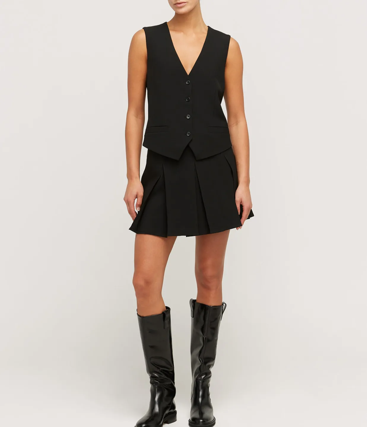 Beaufille Konno Pleated Mini Skirt in Black Cheap