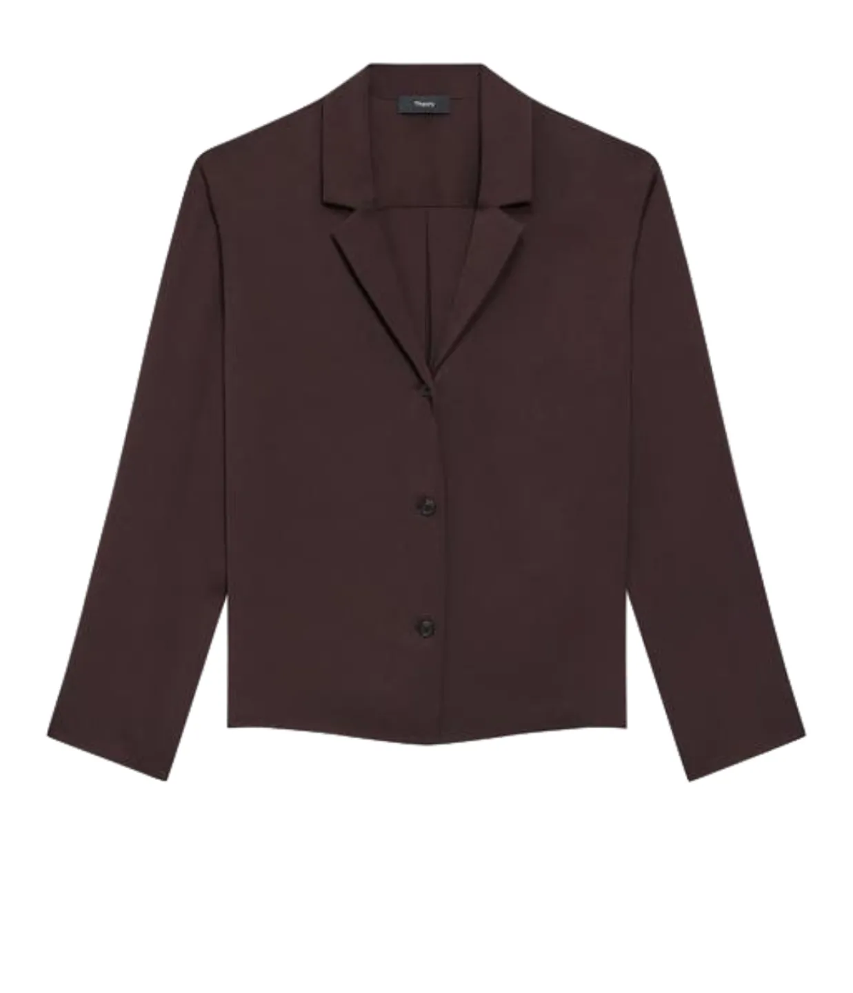 Theory Lapell Collared Blouse in Hickory Discount
