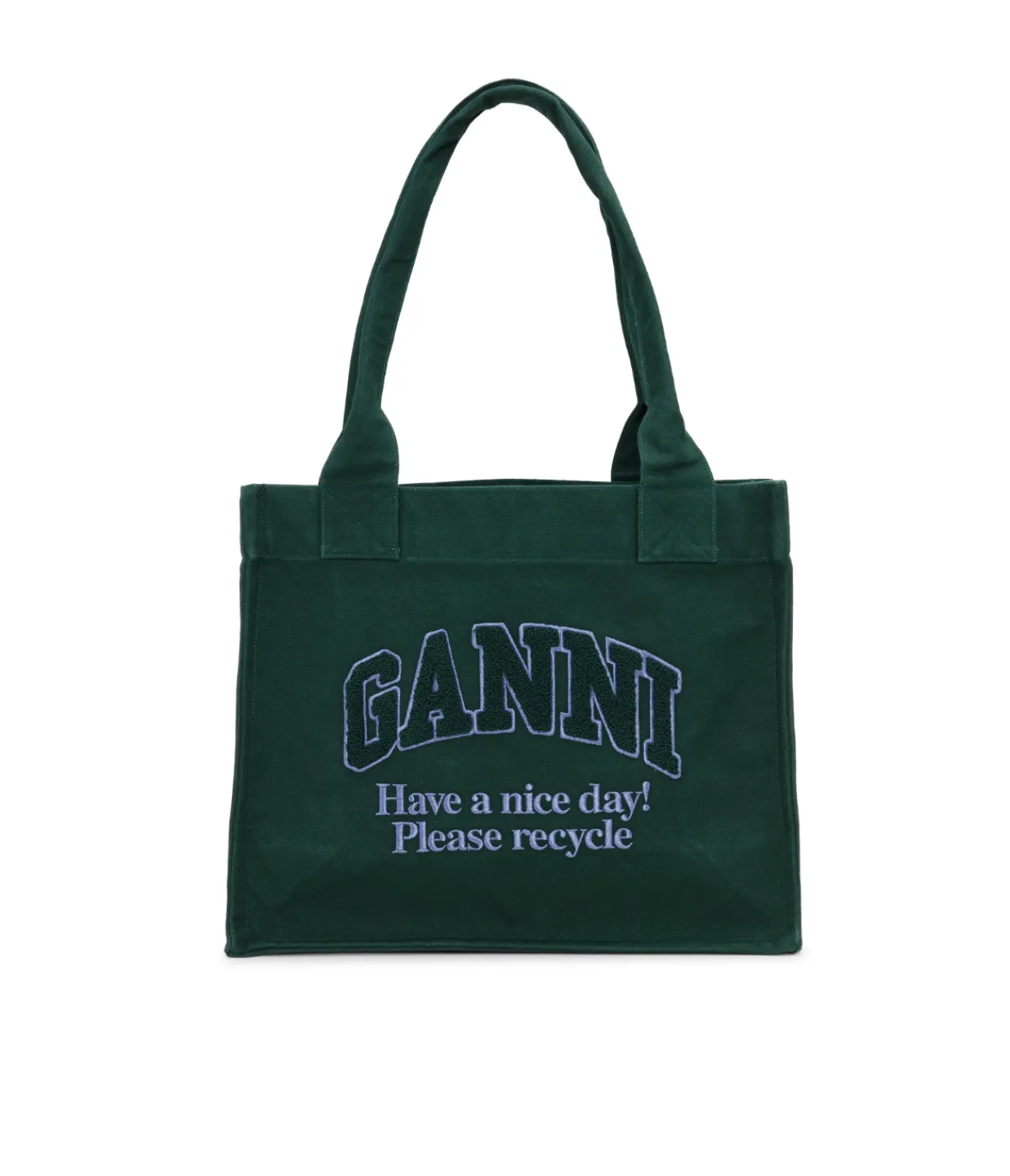 Ganni Large Shopper Bag in Forest Cheap