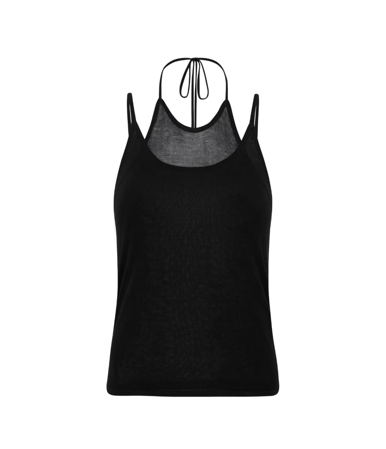 St Agni Layered Halter Tank in Black Sale