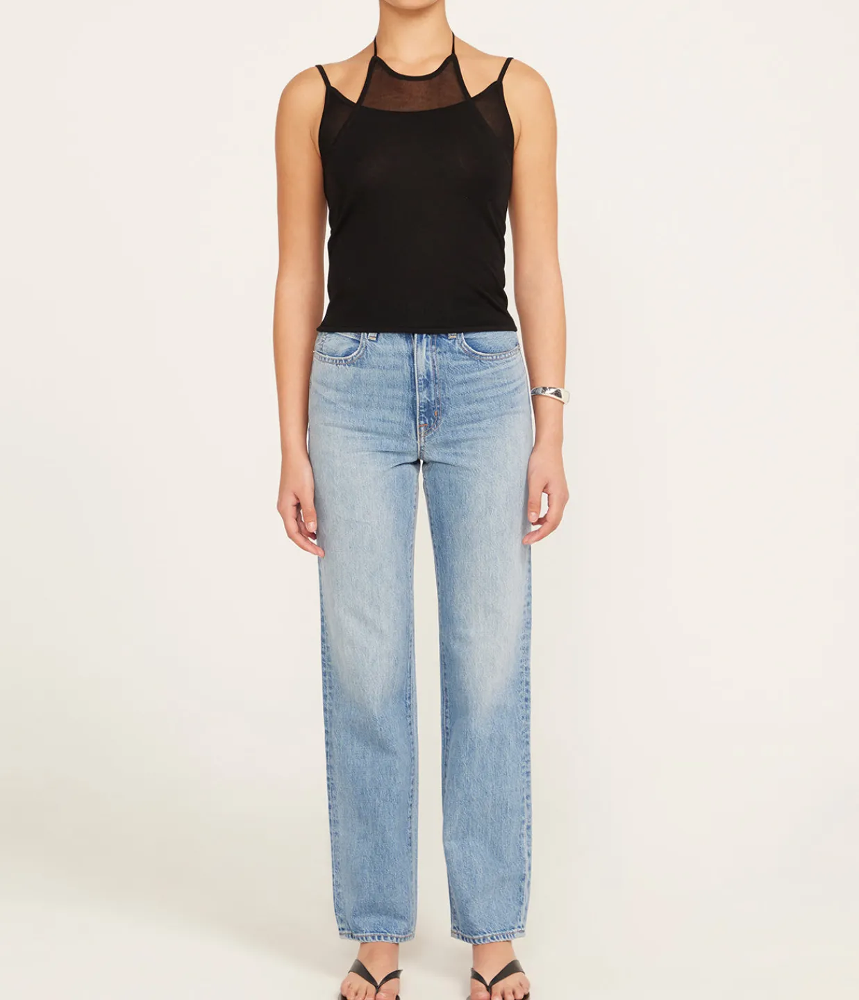 St Agni Layered Halter Tank in Black Sale