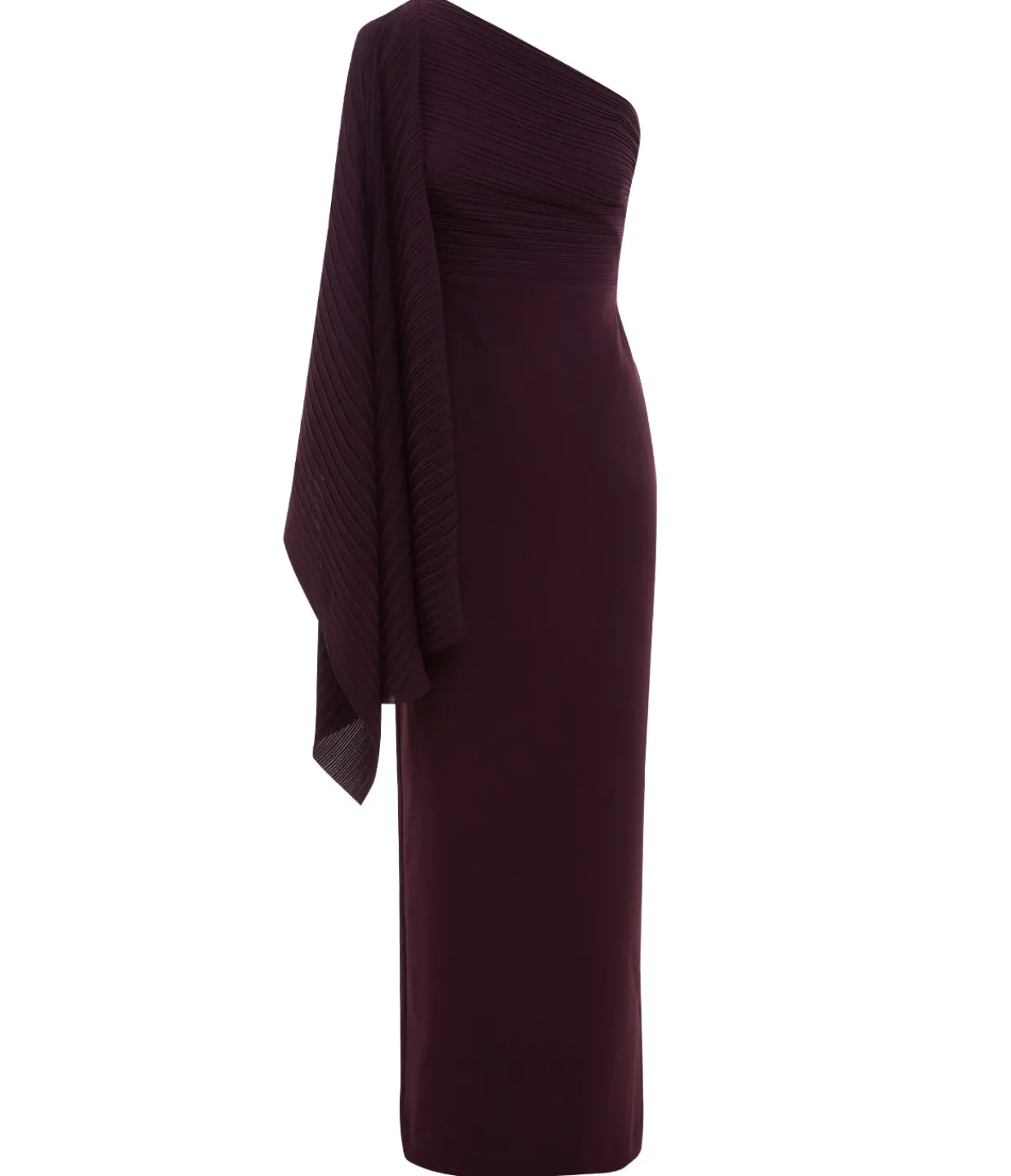 Solace London Lillia One Shoulder Woven Crepe Dress in Plum Flash Sale