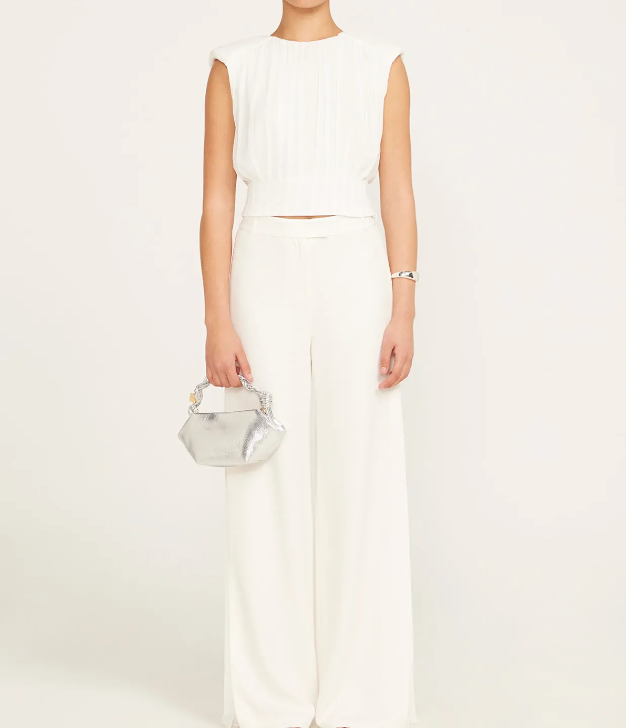 Simkhai Lilo Pleated Pant in Ivory Cheap