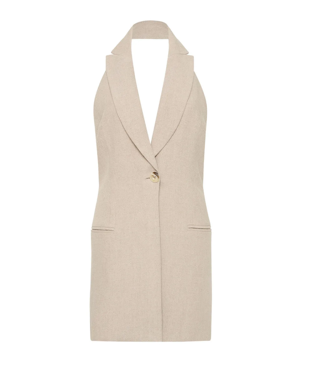 St Agni Linen Helm Vest in Natural New