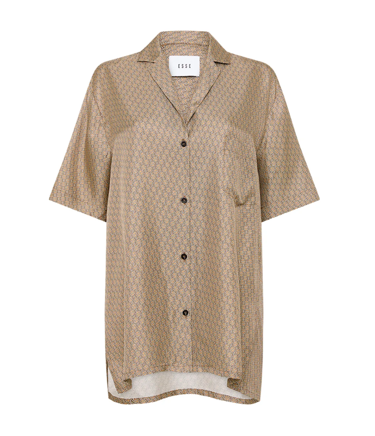 Esse Studios Linka Short Sleeve Silk Shirt in Golden Linka Cheap