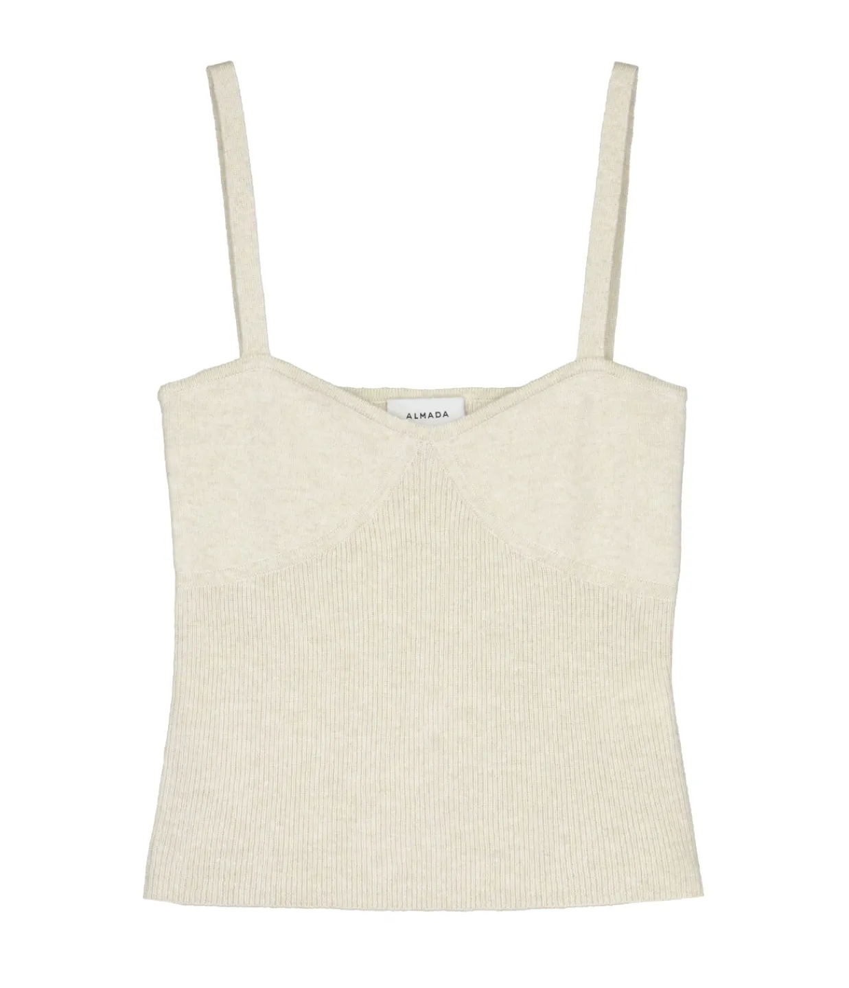 Almada Liv Cashmere and Merino Strappy Knit Top in Cream Outlet