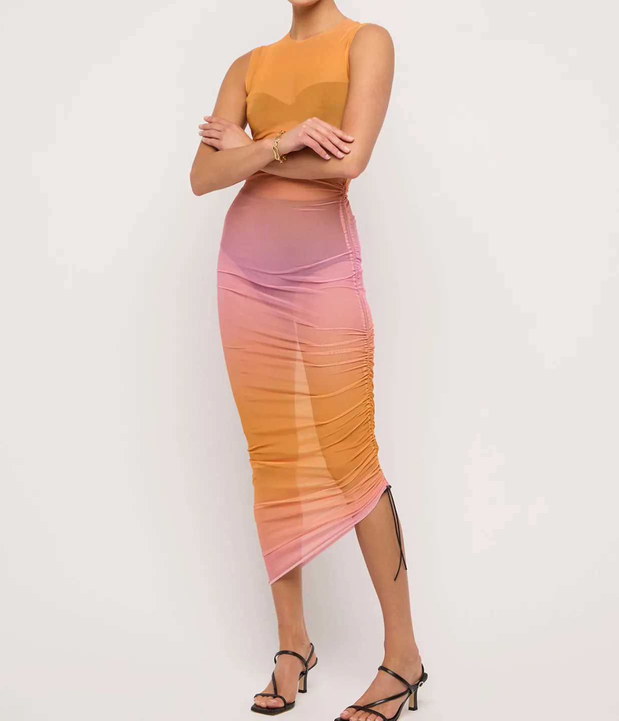 Louisa Ballou Long Heatwave Mesh Dress in Fianchetto Store