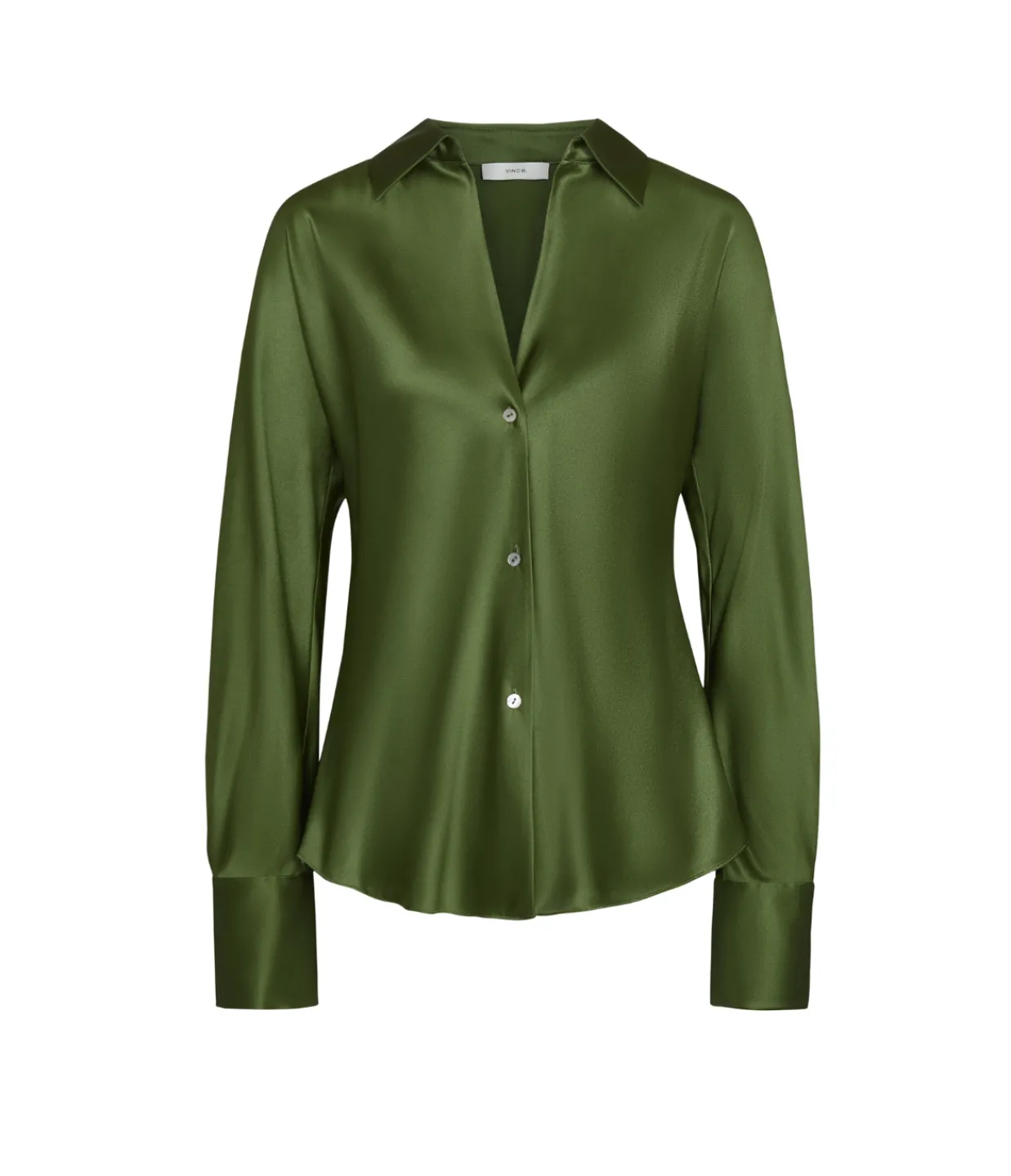 Vince Long Sleeve Bias Blouse in Sycamore Best Sale