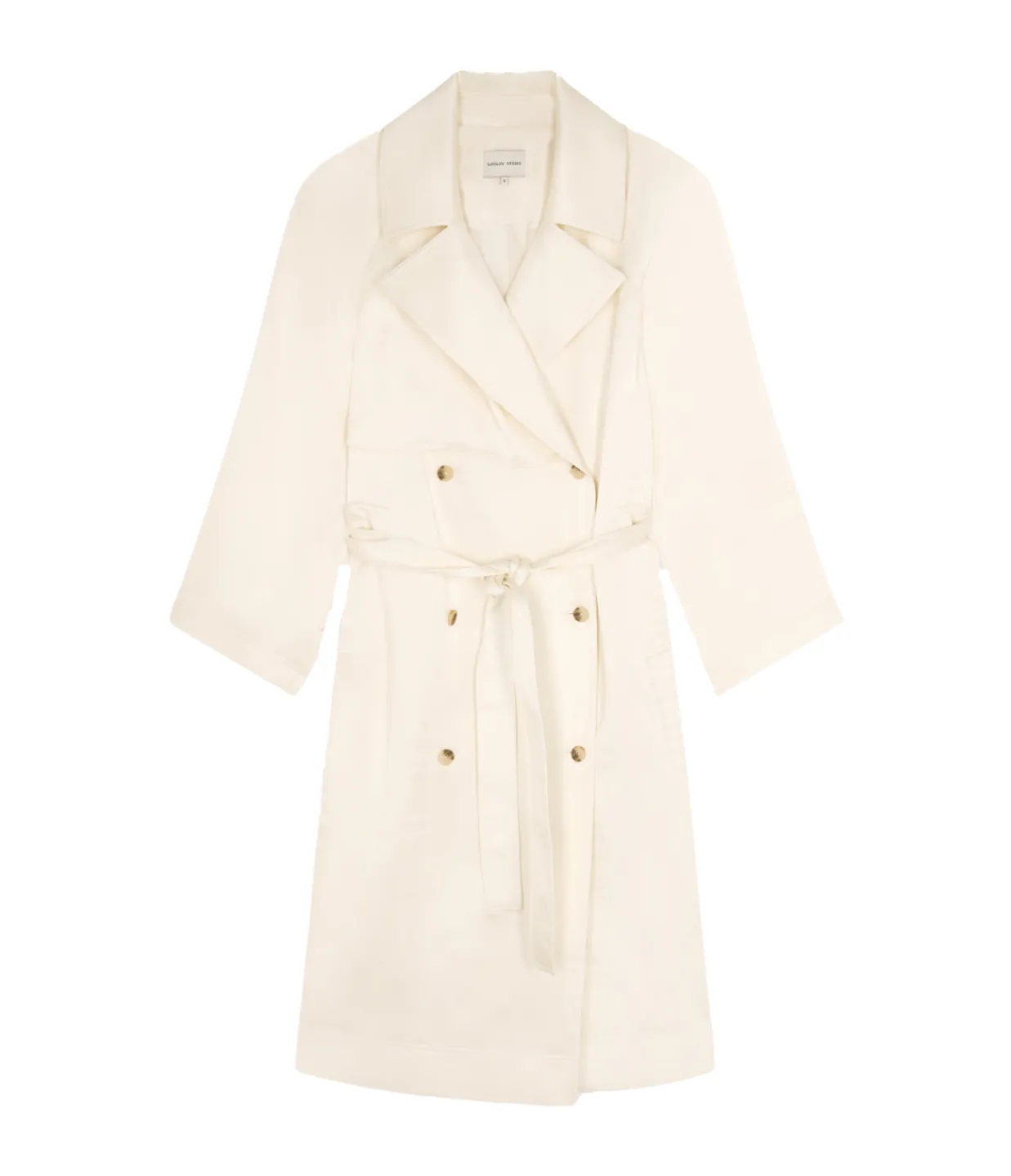 Loulou Studio Lonna Long Trench Coat in Ivory Cheap