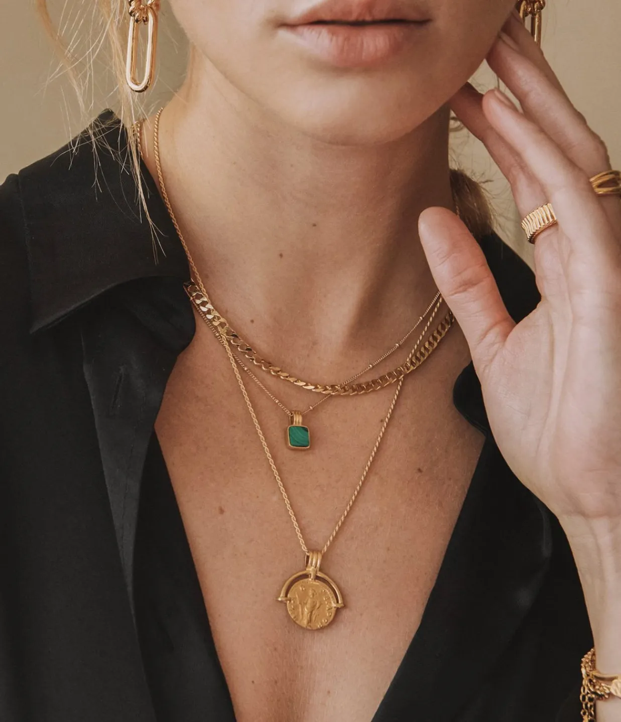 Missoma Lucy Williams Square Malachite Necklace Online