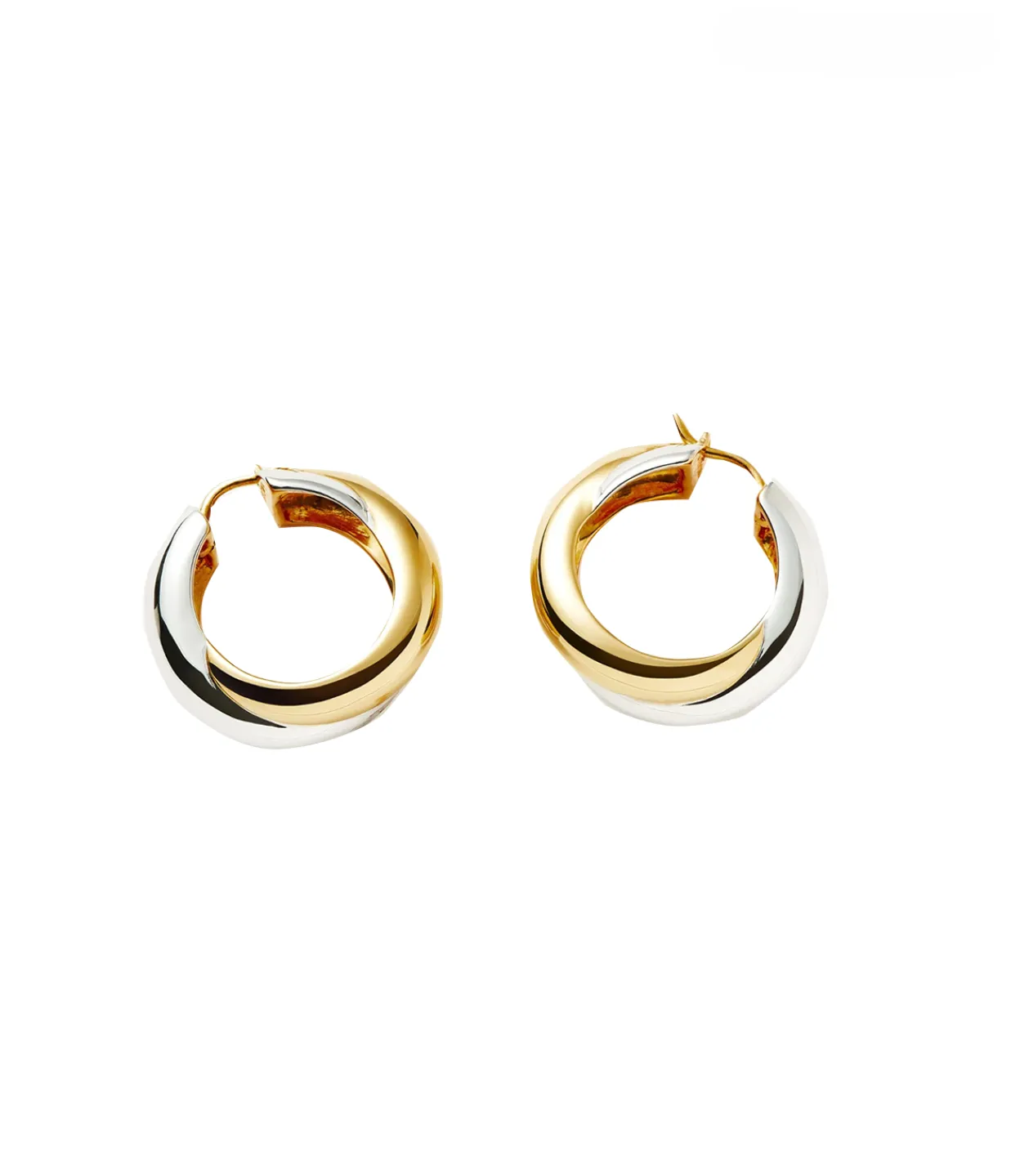 Missoma Lucy Williams X Chunky Entwine Hoop in Two Tone Gold and Silver Fashion