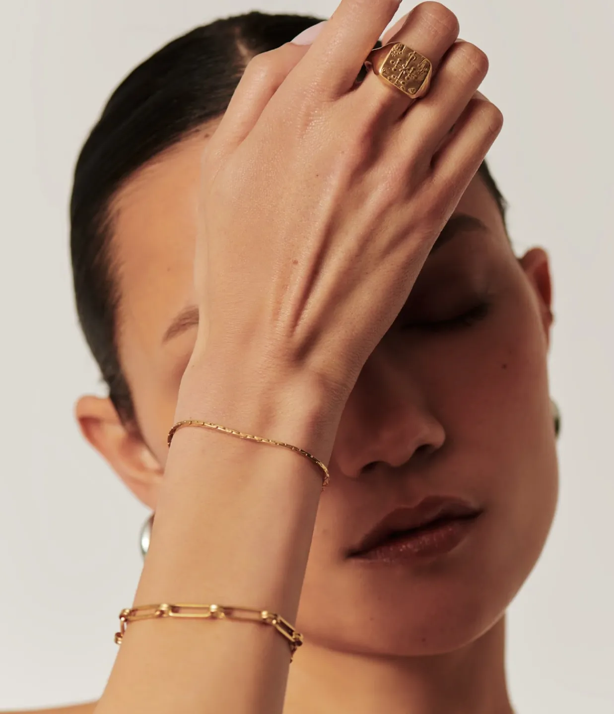 Missoma Lucy Williams X Textured Snake Chain Bracelet in Gold Cheap
