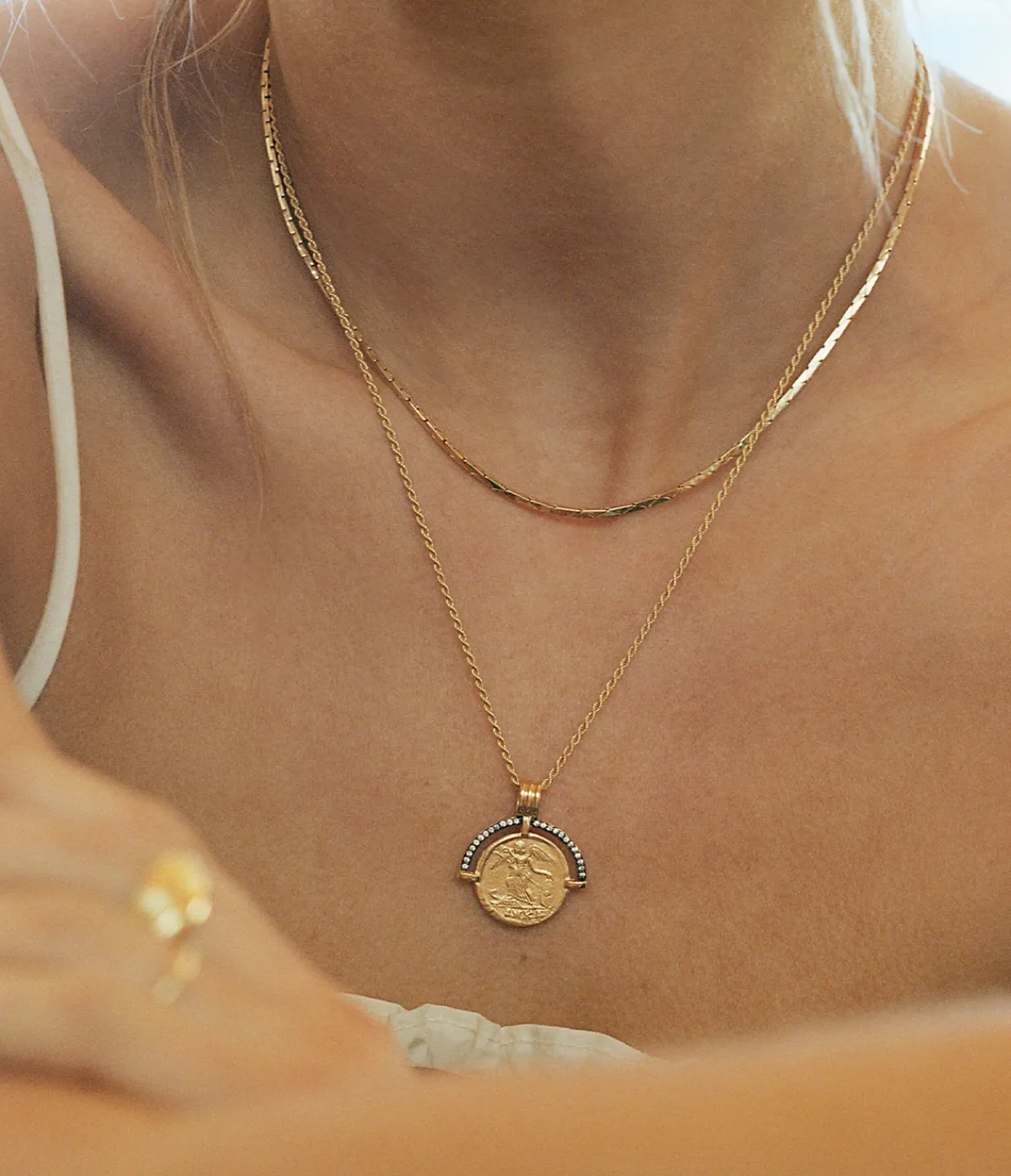 Missoma Lucy Williams X Textured Snake Chain Necklace in Gold Sale