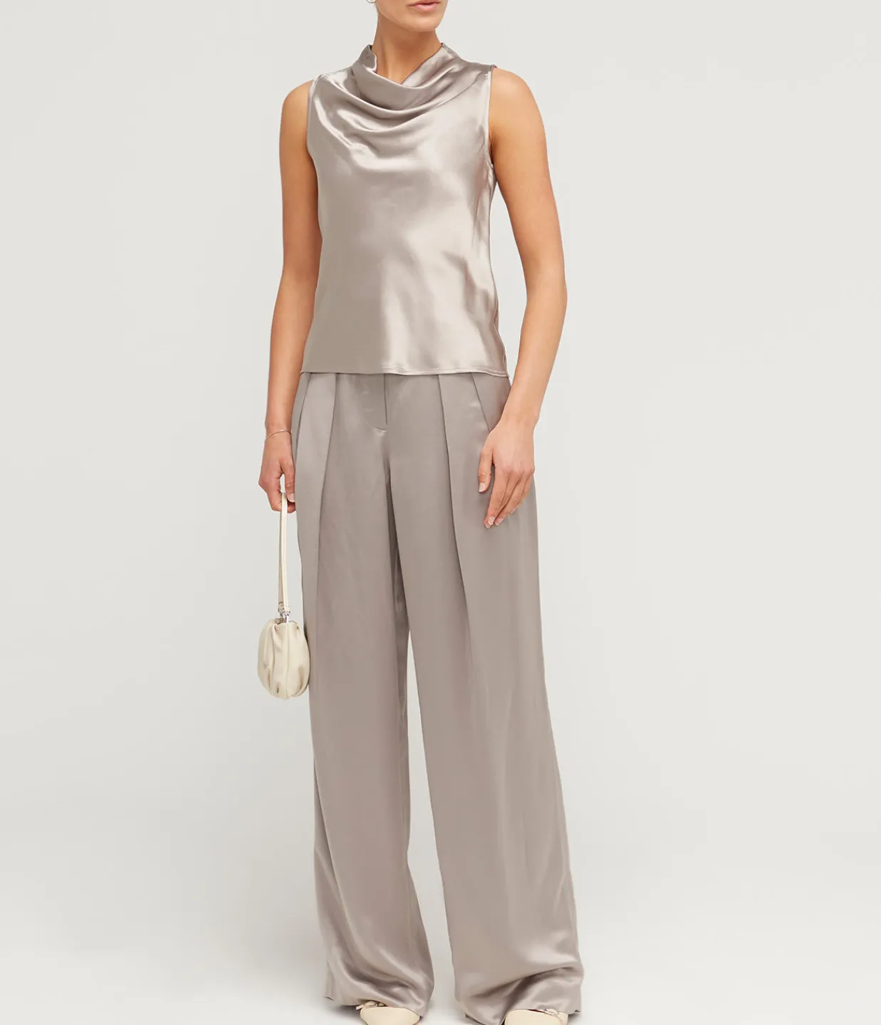 Staud Luisa High Waisted Pant in Silver Best
